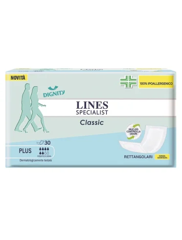 Pannolone lines specialist classic rettangolare senza barriera control 30 pezzi Pannolone lines specialist classic rettangolare senza barriera control 30 pezzi