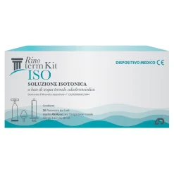 RINOTERM KIT ISO 20 FLACONCINI DA 5 ML + UGELLO RINAQUA PERIRRIGAZIONE NASALE + SIRINGA DA 10 ML