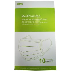 MASCHERINA CHIRURGICA MONOUSO A 3 STRATI MEDPROXIMO ADULT 10PEZZI