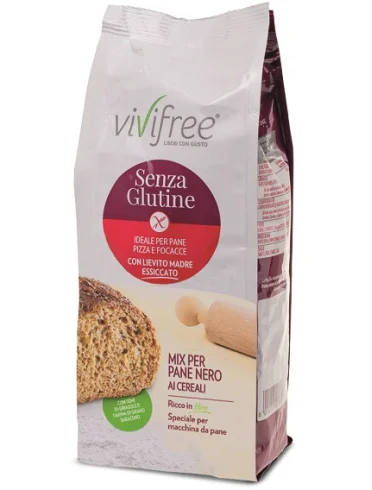 Vivifree preparato pane nero senza glutine 500 g Vivifree preparato pane nero senza glutine 500 g