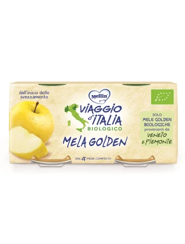 Mellin viaggio italia bio omogeneizzato mela golden 2 x 100g Mellin viaggio italia bio omogeneizzato mela golden 2 x 100g