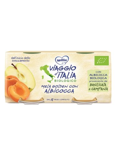 Mellin omogeneizzato mela golden albicocca 2 x 100 g