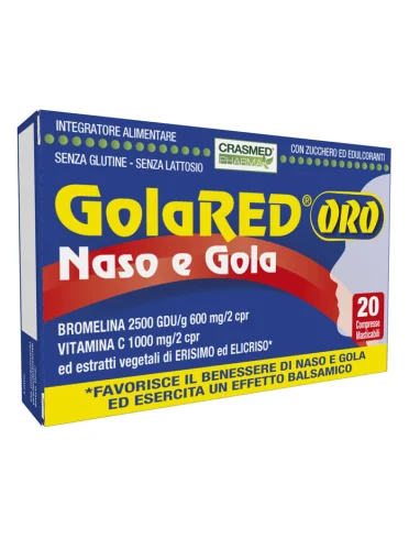 Golared oro naso e gola 20 compresse masticabili Golared oro naso e gola 20 compresse masticabili