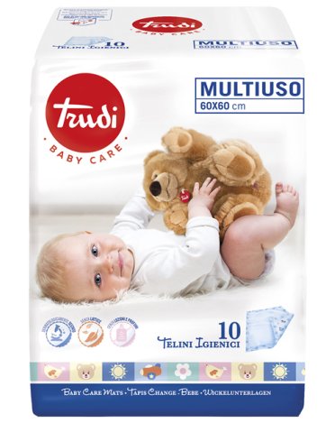 Trudi baby care telini multiuso 60x60 cm 10 pezzi