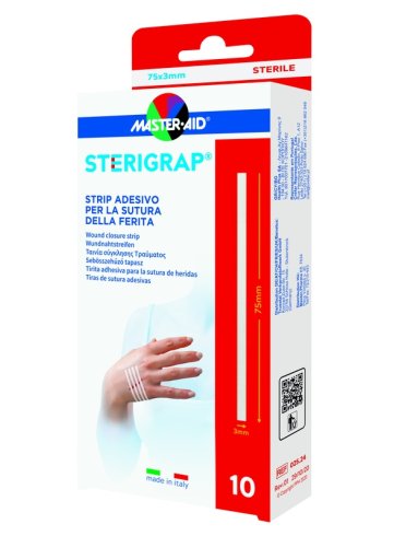 Master-aid sterigrap strip adesivo sutura ferite 75x3 mm 10pezzi