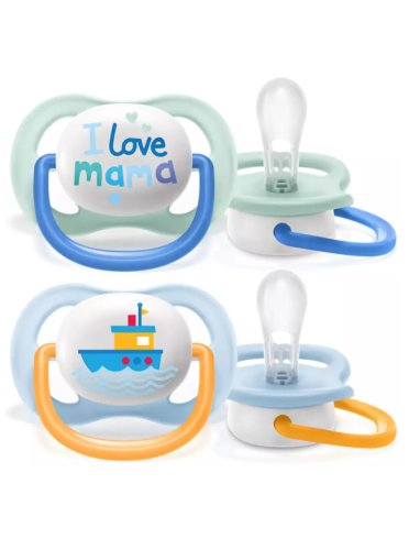 Avent ultra air succhietto mama/boat maschio 0-6 mesi 2 pezzi