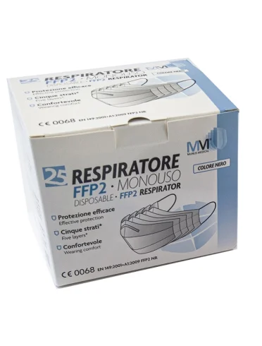Munus medical respiratore ffp2 nr classe iii nero 25 pezzi Munus medical respiratore ffp2 nr classe iii nero 25 pezzi