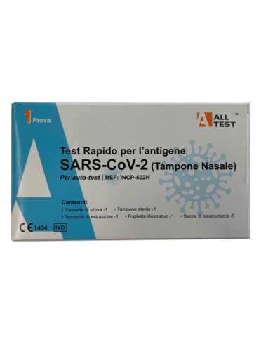 Test antigenico rapido covid-19 alltest autodiagnostico determinazione qualitativa antigeni sars-cov-2 in tamponi nasalimediante immunocromatografia