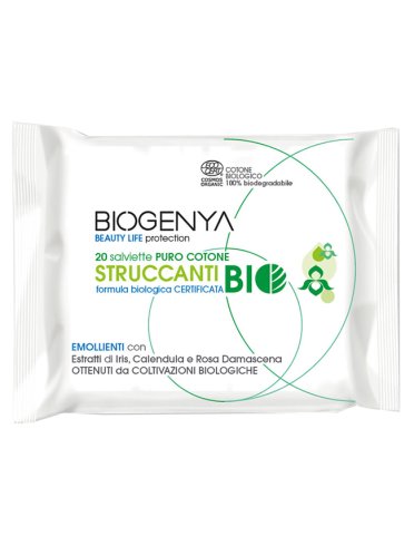 Biogenya beauty life protection 20 salviette in puro cotonestruccanti bio