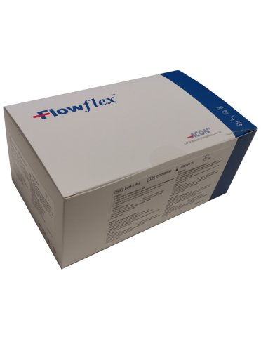 Test antigenico rapido covid-19 flowflex determinazione qualitativa antigeni sars-cov-2 in tamponi nasali mediante immunocromatografia 25 pezzi uso professionale