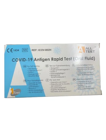 Test antigenico rapido covid-19 alltest autodiagnostico determinazione qualitativa antigeni sars-cov-2 in campioni salivari mediante immunocromatografia Test antigenico rapido covid-19 alltest autodiagnostico determinazione qualitativa antigeni sars-cov-2 in campioni salivari mediante immunocromatografia