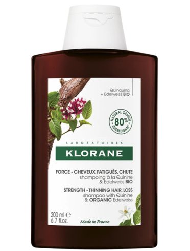 Klorane shampoo fortificante alla chinina e stella alpina bio 200 ml