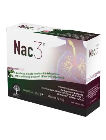 Nac 3 integratore per vie respiratorie 14 bustine Nac 3 integratore per vie respiratorie 14 bustine