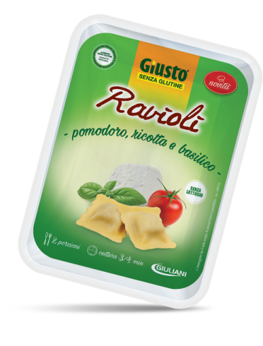 Giusto senza glutine ravioli pomodoro/ricotta/basilico 250 g