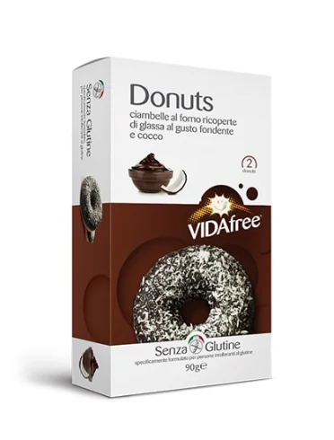 Donuts gusto cocco con glassa fondente 90 g Donuts gusto cocco con glassa fondente 90 g