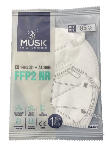 Musk mascherina ffp2 musk021 white 10 pezzi