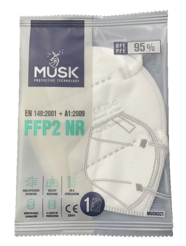 Musk mascherina ffp2 musk021 white 10 pezzi Musk mascherina ffp2 musk021 white 10 pezzi