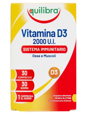 Vitamina d3 2000ui sistema immunitario ossa e muscoli 30 compresse