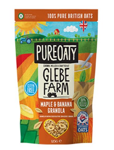 Glebe farm granola avena con sciroppo d'acero e banana 325 g