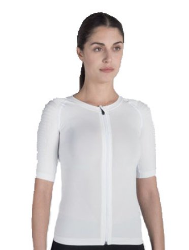 Maglia posturale p+perfect zip unisex bianca 1