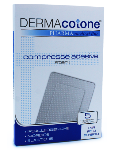 Compressa adesiva dermacotone 10x15cm 5 pezzi