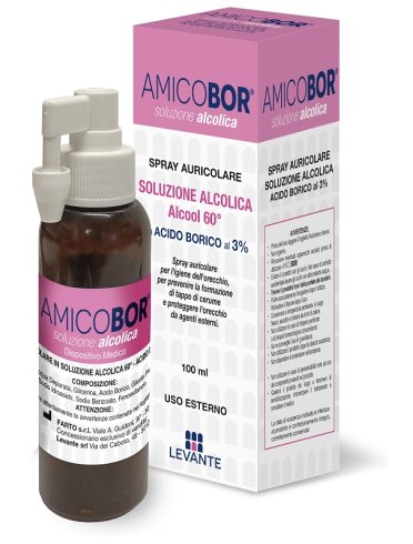 Amicobor soluzione alcolica igiene auricolare 100 ml