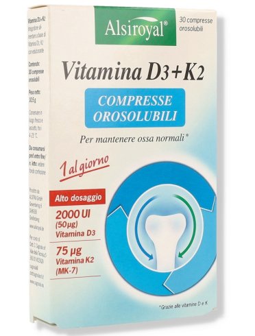 Alsiroyal vitamina d3+k2 30 compresse orosolubili