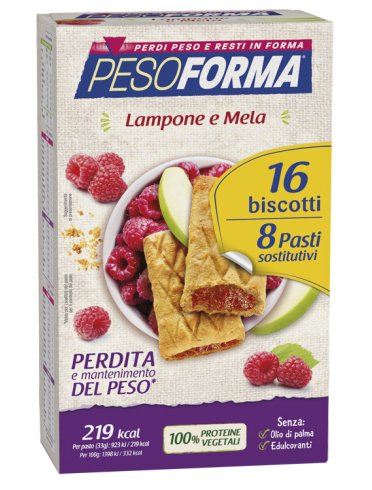 Pesoforma biscotti lampone/mela 8 pasti 16 biscotti