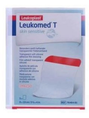 Leukomed t plus skin sensitive medicazione post-operatoria trasparente mpermeabile con massa adesiva al silicone 8x10cm5 pezzi