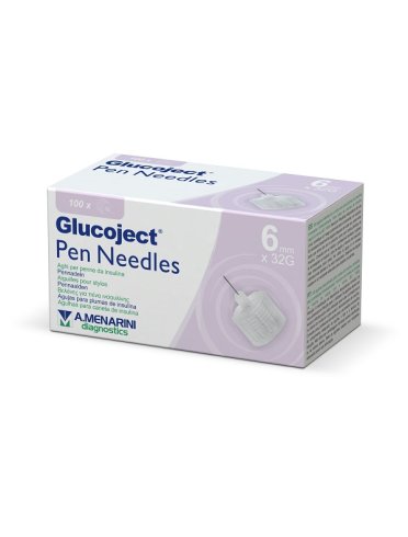Ago per penna da insulina glucoject 6 mm gauge 32 100 pezzi