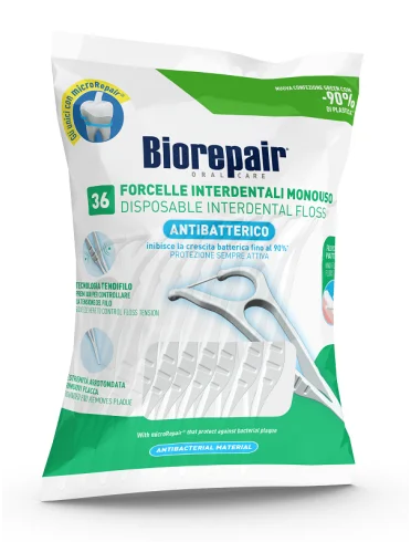 Biorepair oral care antibatterico forcelle interdentali monouso 36 pezzi Biorepair oral care antibatterico forcelle interdentali monouso 36 pezzi