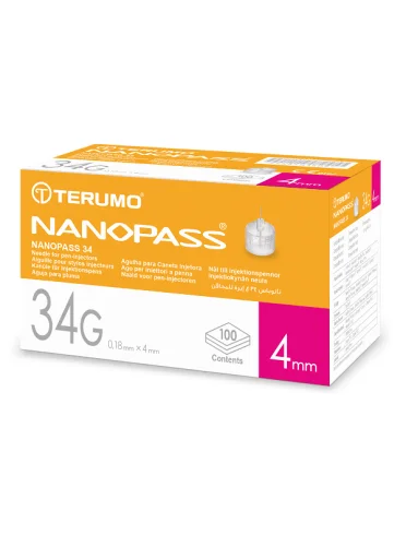 Ago per penna da insulina nanopass gauge 34 lunghezza 4 mm 100 pezzi Ago per penna da insulina nanopass gauge 34 lunghezza 4 mm 100 pezzi