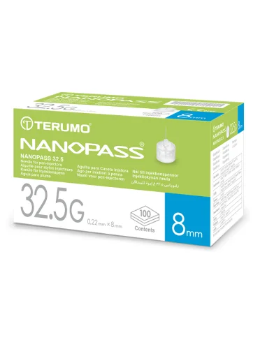 Ago per penna da insulina nanopass 32,5 gauge lunghezza 8 mm100 pezzi Ago per penna da insulina nanopass 32,5 gauge lunghezza 8 mm100 pezzi