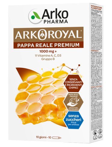 Arkoroyal pappa reale 1000 mg + vitamnie senza zucchero 10 fiale