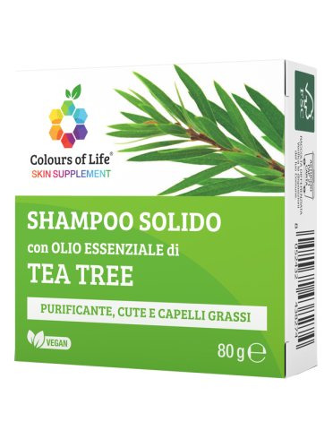 Tea tree shampoo solido 80 g colours of life