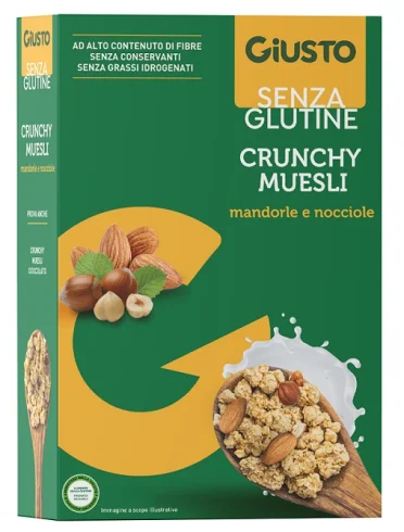 Giusto senza glutine crunchy muesli mandorle e nocciole 375g Giusto senza glutine crunchy muesli mandorle e nocciole 375g