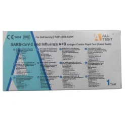 TEST ANTIGENICO RAPIDO COVID-19 ALLTEST AUTODIAGNOSTICO DETERMINAZIONE QUALITATIVA ANTIGENI SARS-COV-2 E INFLUENZA A+B IN TAMPONI NASALI MEDIANTE IMMUNOCROMATOGRAFIA
