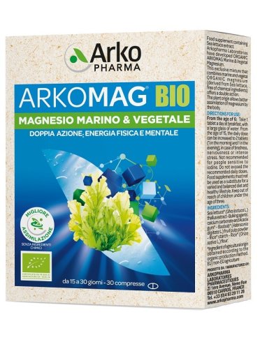 Arkomag bio magnesio marino & vegetale 30 compresse