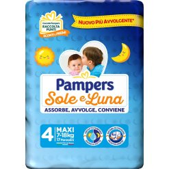 Pampers Sole & Luna Maxi Pannolini Taglia 4 17 Pezzi