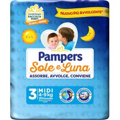 Pampers Sole & Luna Pannolini Midi Taglia 3 20 Pezzi