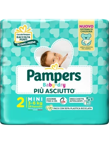 Pampers baby dry pannolino downcount mini 24 pezzi
