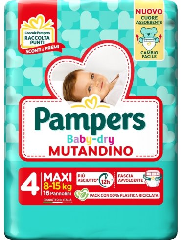 Pampers baby dry pannolino mutandina maxi small pack 16 pezzi