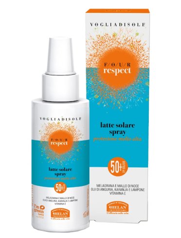 Vogliadisole four respect latte solare spray spf50 viso e corpo 100 ml