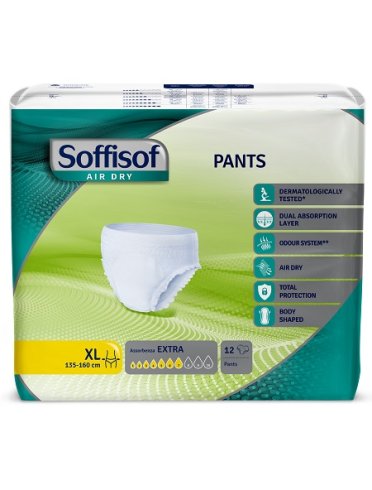 Pannolone soffisof air dry pants extra extra large 12 pezzi