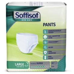 PANNOLONE SOFFISOF AIR DRY PANTS SUPER LARGE 10 PEZZI