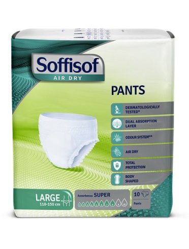 Pannolone soffisof air dry pants super large 10 pezzi