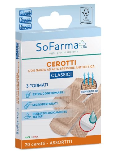 Cerotto classico sofarmapiu' assortiti 20 pezzi