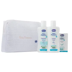 Chicco Baby Moments Set Beauty Bag Rosa Bagnoschiuma 200 + Shampoo 200 ml + Saponetta 100 g