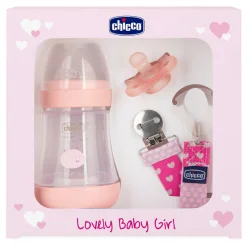 Chicco Perfect 5 Set Regalo Bambina 1 Biberon 150 ml + 1 Succhietto + 1 Catenella