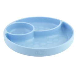 Chicco Piatto in Silicone con Ventosa Blu 12m+ 1 Pezzo